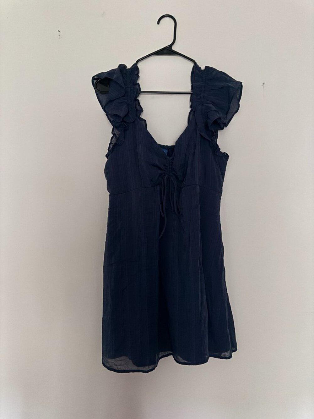 Flutter-Sleeve Fit & Flare Mini Dress - Picture 2 of 5
